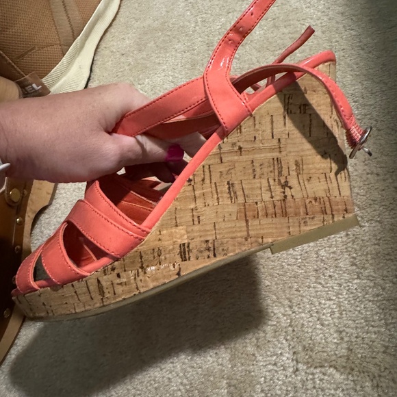 Peach sandals wedge - Picture 2 of 4